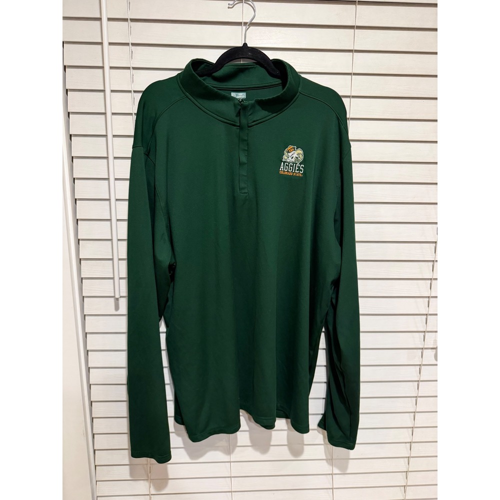 Under Armour Colorado State Rams Team Issue Quarter Zip Pullover Shirt 3XL Green